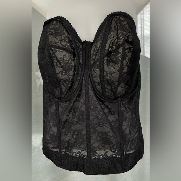 Elila Underwired Lace Strapless Longline Bra in Black 6621 - Picture 1 of 7